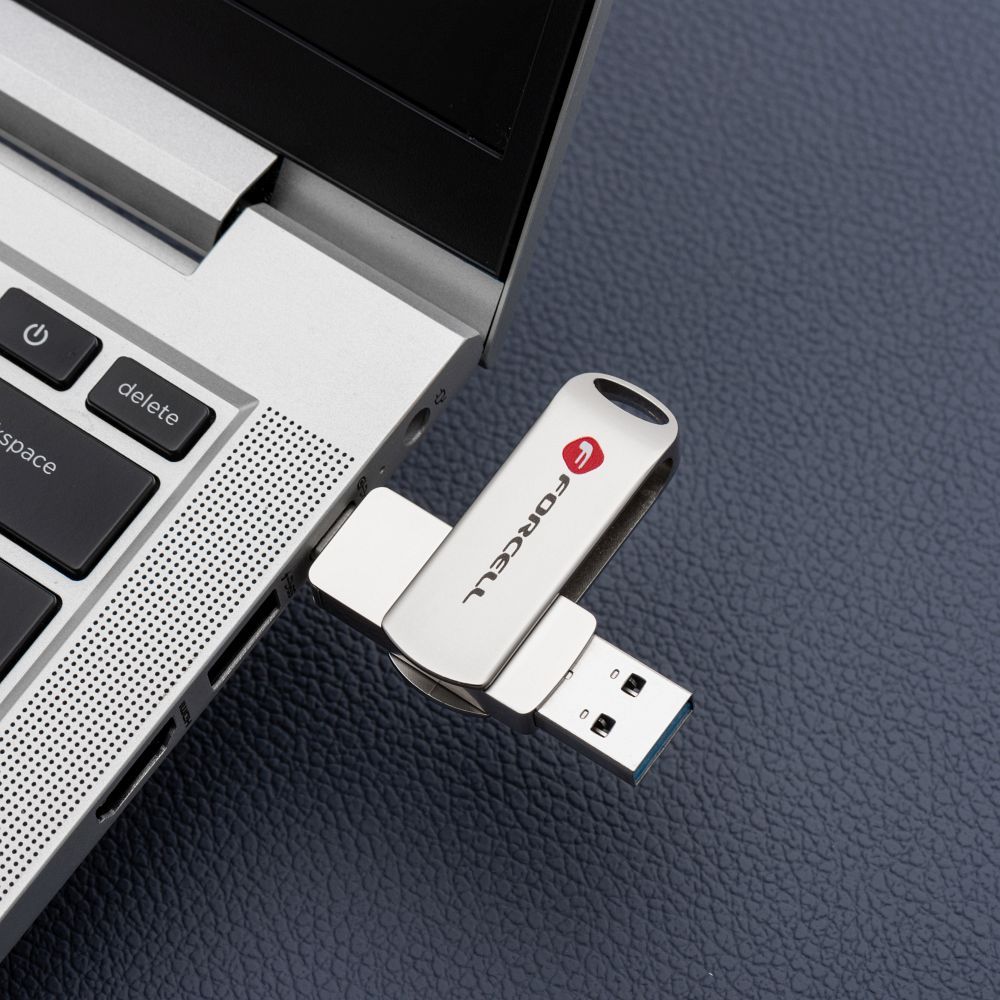 FORCELL F-DATA pendrive Metal Duo 32GB USB3.2 Gen 1 (USB A / Type C) silver