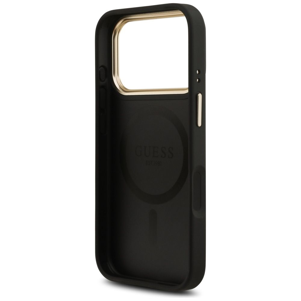 feb0d7f259c593819a2024c0bde6a5a3 GUESS case for IPHONE 17 Pro compatible with MagSafe GUHMP17LPG4SEMCK (PU W/ 4G Stripe) black