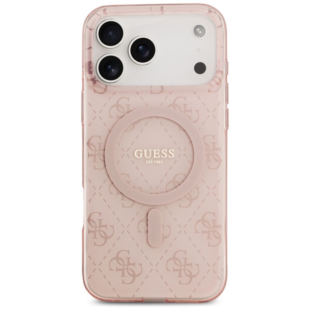 ff727f585081eeb61998d9ce5d5c9162 GUESS case for IPHONE 17 Pro Max compatible with MagSafe GUHMP17XH4DTEP (IML 4G Background) pink
