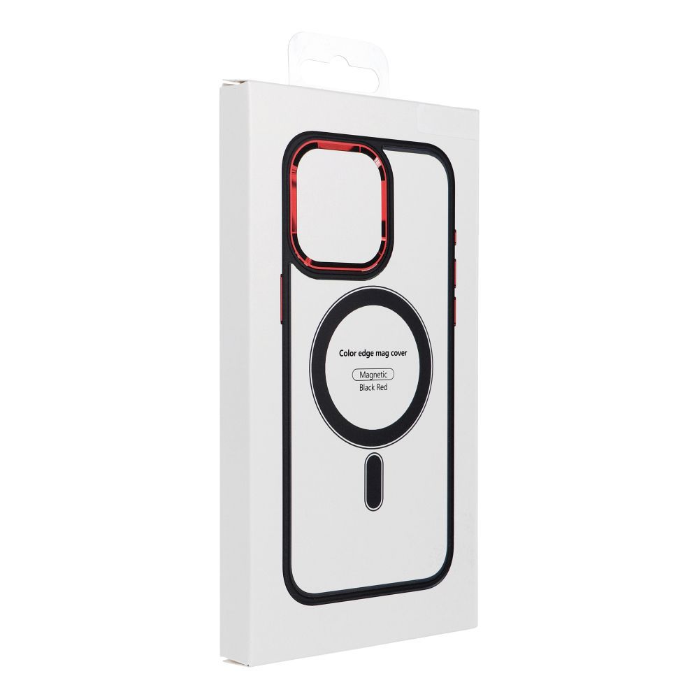 ffa570b1a2506c97335bd044a1cc682b COLOR EDGE MAG COVER case compatible with MagSafe for IPHONE 15 Pro Max black red