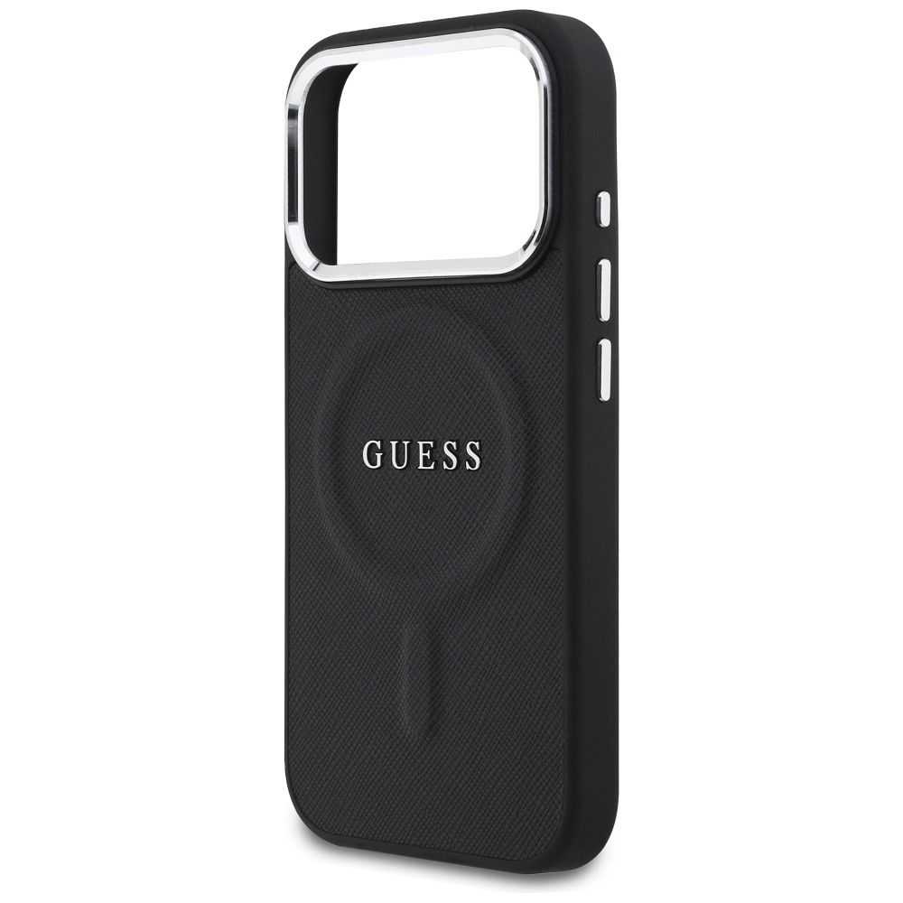 ffd7cdd3d5092555f80dc0a0be91fbe7 GUESS case for IPHONE 17 Pro compatible with MagSafe GUHMP17LPSAREGSK (PU W/ Classic Logo) black