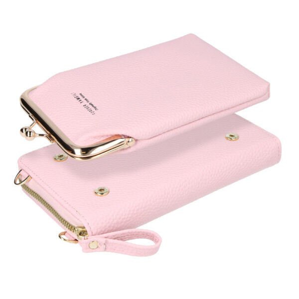 Knitted bag for phone design 2 light pink