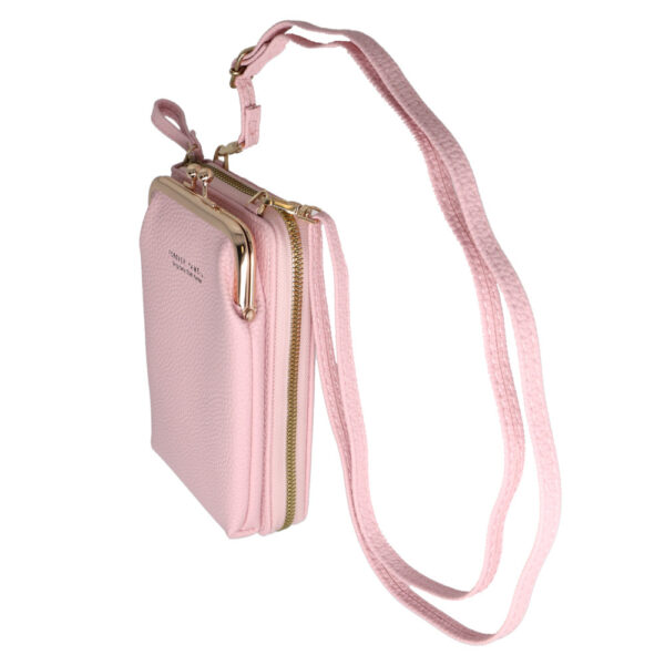 Knitted bag for phone design 2 light pink