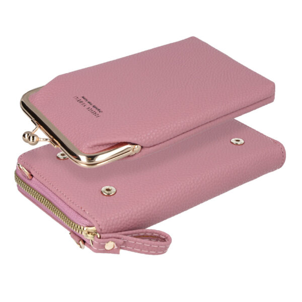 Knitted bag for phone design 2 pink