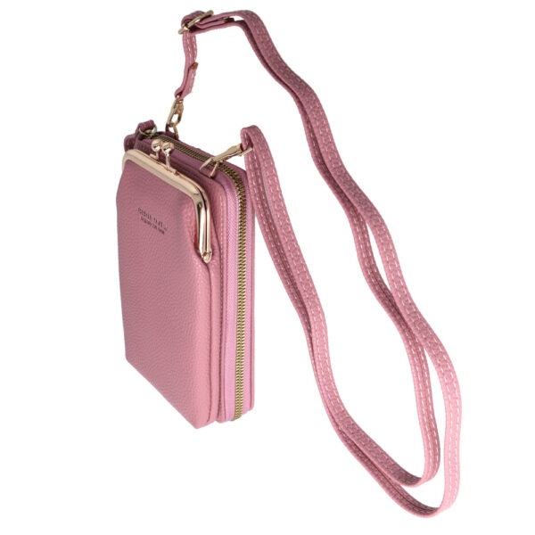 Knitted bag for phone design 2 pink