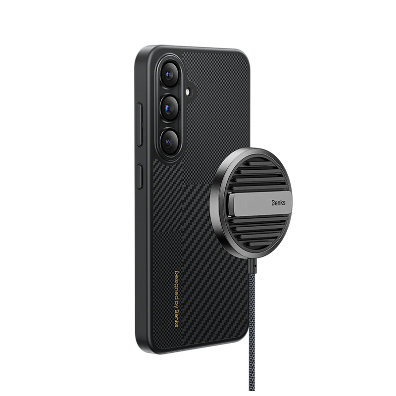 Benks Montage Magnetic Armor Pro Kevlar Case Metal Frame 600D+1500D (MA41) for Samsung Galaxy S24 Plus black