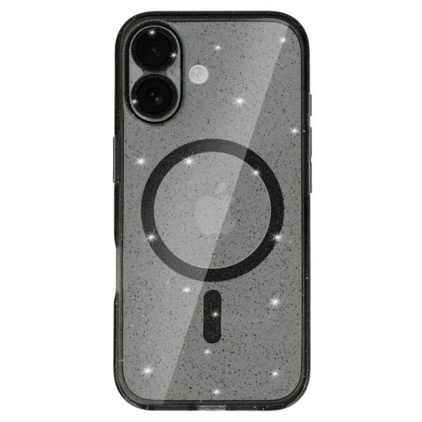 Glitter Magsafe Case for Iphone 17 black clear