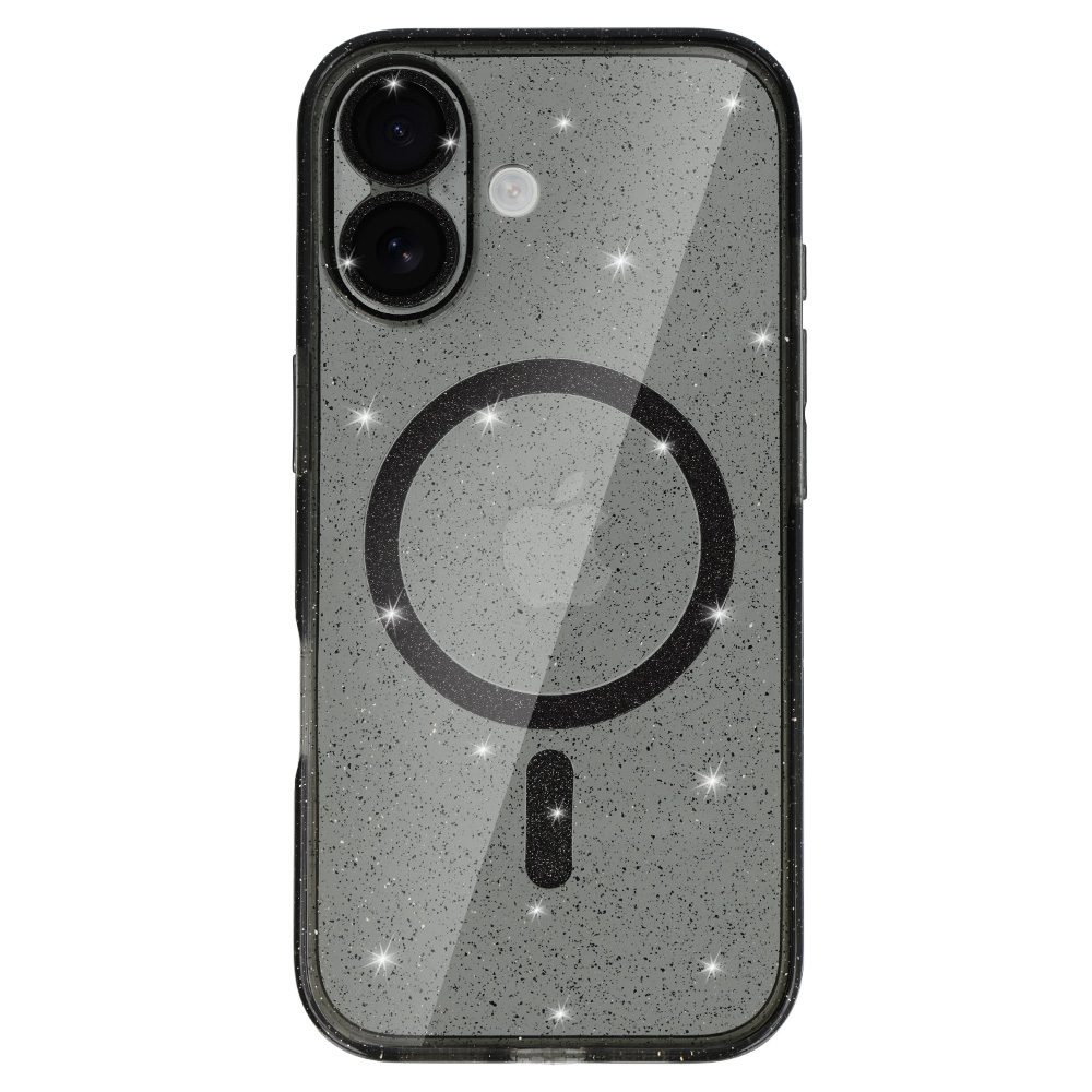 Glitter Magsafe Case for Iphone 17 black clear