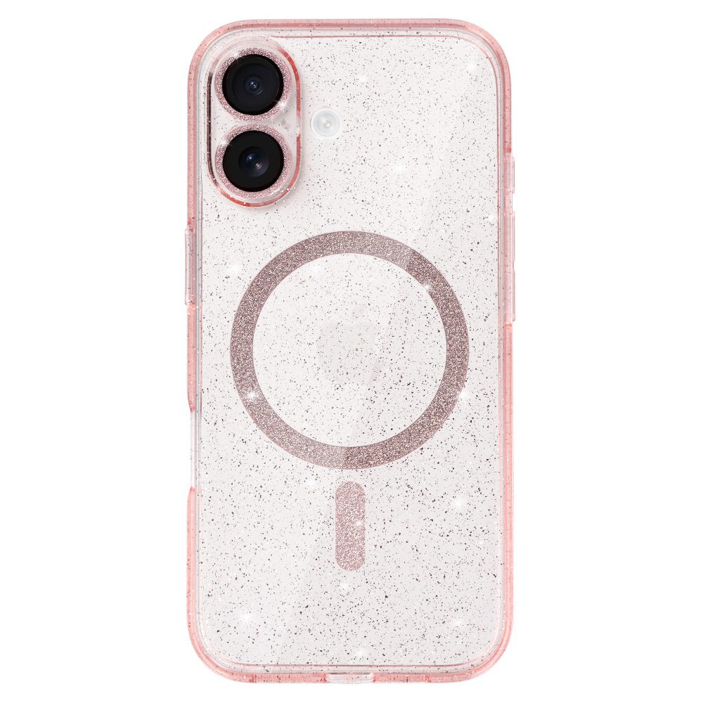 Glitter Magsafe Case for Iphone 17 pink clear