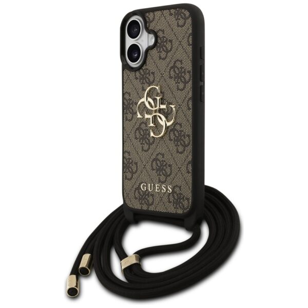 Original Case GUESS 4G Big Logo Cord Stap Crossbody for Iphone 17 brown