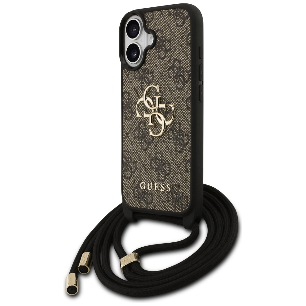 Original Case GUESS 4G Big Logo Cord Stap Crossbody for Iphone 17 brown