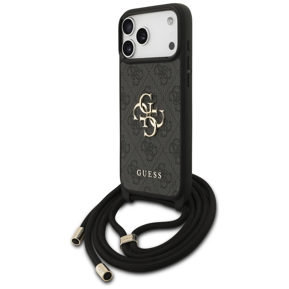 Original Case GUESS 4G Big Logo Cord Stap Crossbody for Iphone 17 Pro Max black