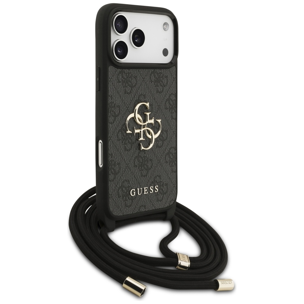 Original Case GUESS 4G Big Logo Cord Stap Crossbody for Iphone 17 Pro Max black