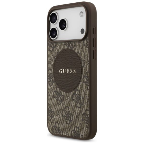 Original Case GUESS 4G Circle Classic Logo MagSafe for Iphone 17 Pro Max brown