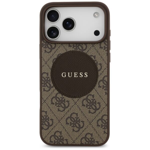 Original Case GUESS 4G Circle Classic Logo MagSafe for Iphone 17 Pro Max brown