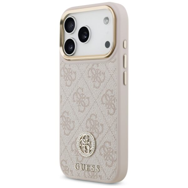 foto_add-330104 Original Case GUESS 4G Strass Logo & Big Strap Metal Buttons MagSafe for Iphone 17 Pro pink