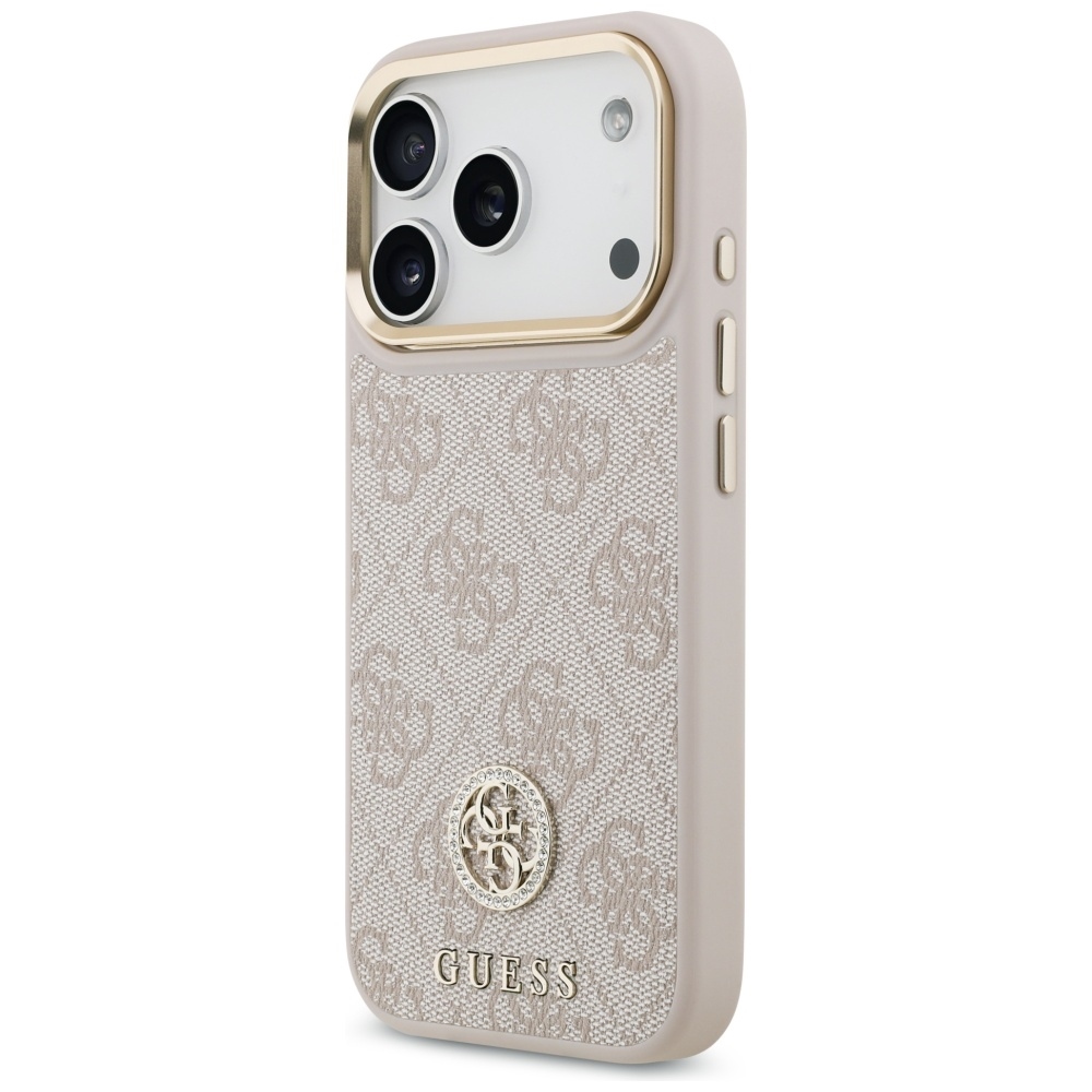 foto_add-330104 Original Case GUESS 4G Strass Logo & Big Strap Metal Buttons MagSafe for Iphone 17 Pro pink