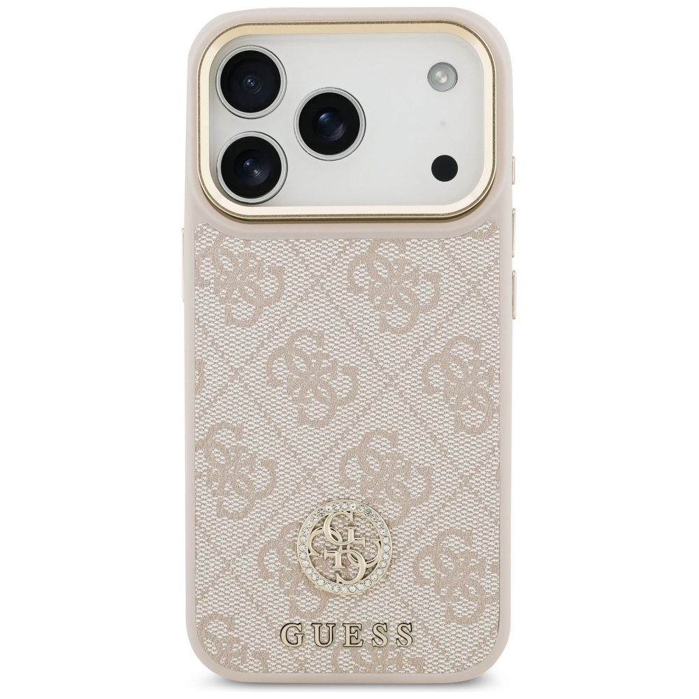 foto_add-330105 Original Case GUESS 4G Strass Logo & Big Strap Metal Buttons MagSafe for Iphone 17 Pro pink