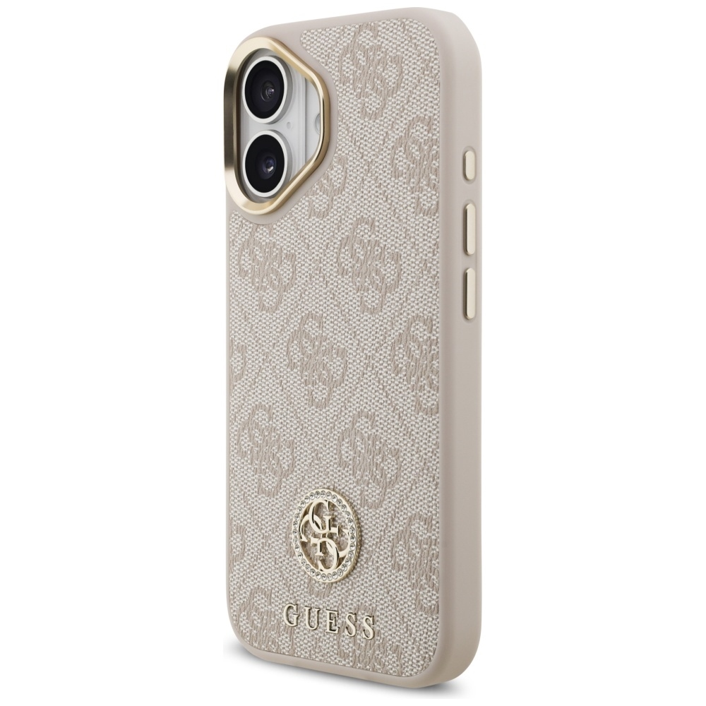 foto_add-330112 Original Case GUESS 4G Strass Logo & Big Strap Metal Buttons MagSafe for Iphone 17 pink
