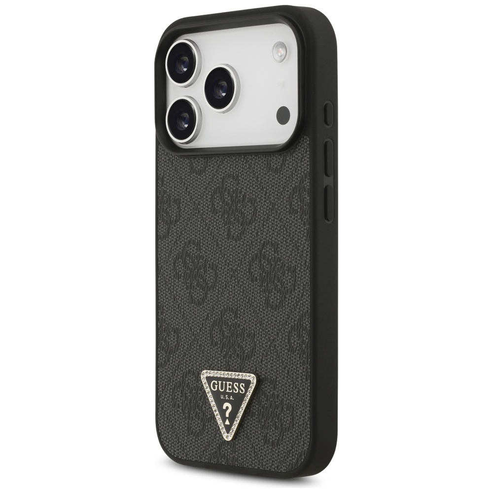 foto_add-330232 Original Case GUESS Leather 4G Triangle Strass MagSafe for Iphone 17 Pro black