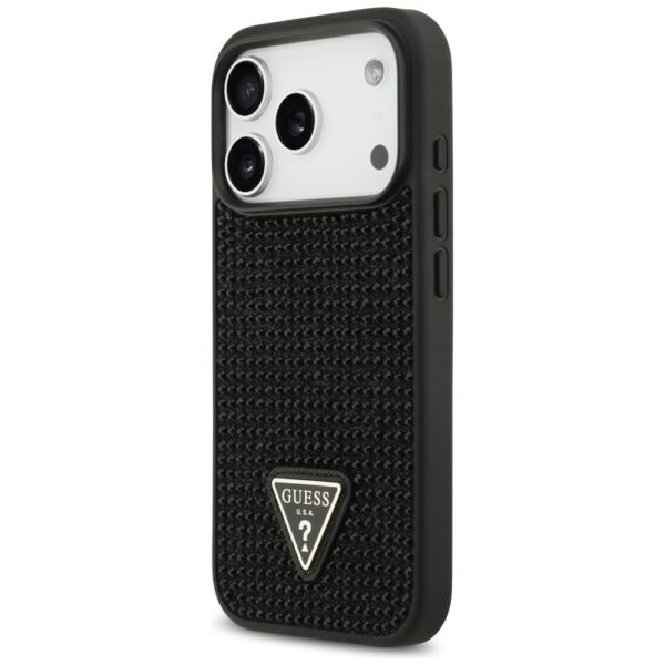 Original Case GUESS Rhinestone Triangle Logo for Iphone 17 Pro black