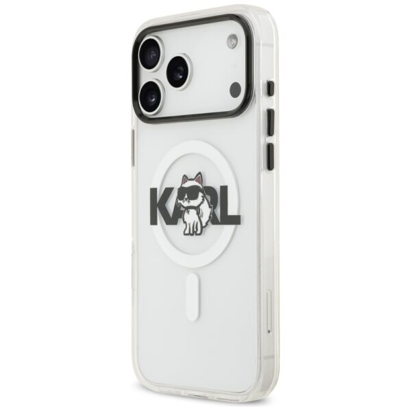Original Pouch KARL LAGERFELD IML Choupette Sketch Logo Magsafe for Iphone 17 Pro Max transparent