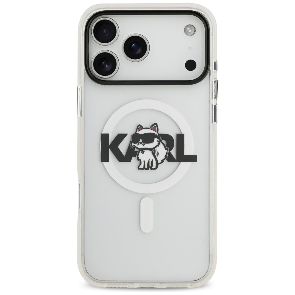 Original Pouch KARL LAGERFELD IML Choupette Sketch Logo Magsafe for Iphone 17 Pro Max transparent