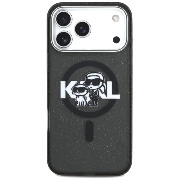 foto_add-330331 Original Pouch KARL LAGERFELD IML Glitter Karl & Choupette Sketch Logo Magsafe for Iphone 17 Pro Max black