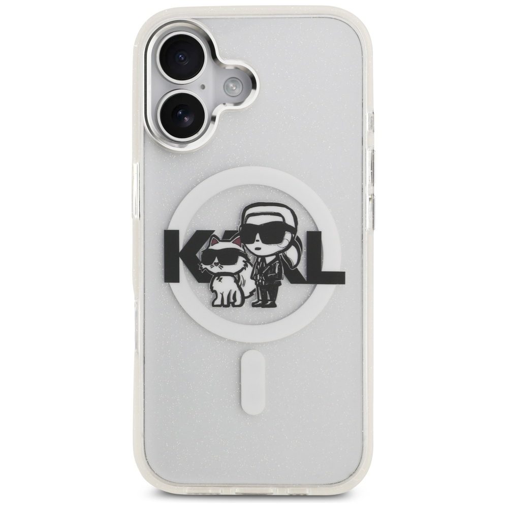 foto_add-330345 Original Pouch KARL LAGERFELD IML Glitter Karl & Choupette Sketch Logo Magsafe for Iphone 17 transparent