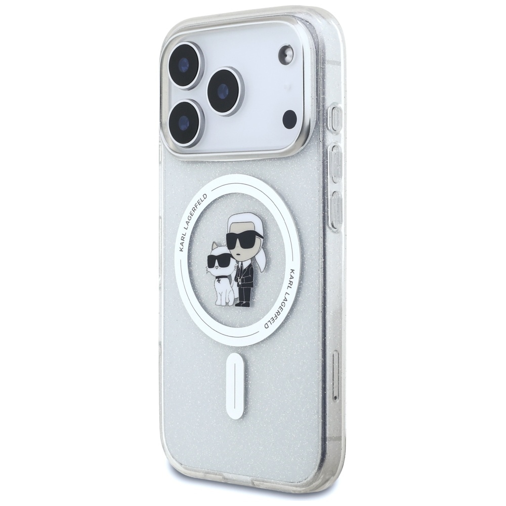 Original Pouch KARL LAGERFELD IML Karl Choupette Glitter Magsafe for Iphone 17 Pro transparent
