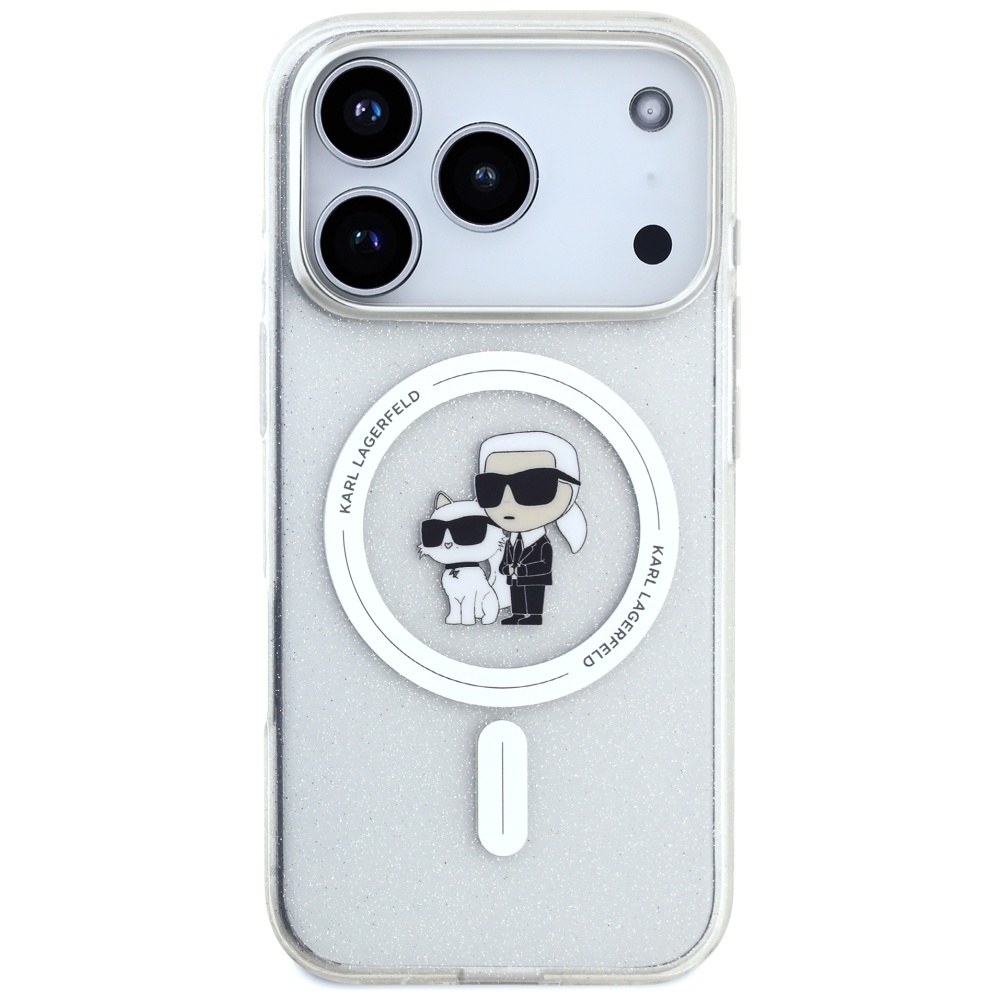Original Pouch KARL LAGERFELD IML Karl Choupette Glitter Magsafe for Iphone 17 Pro transparent