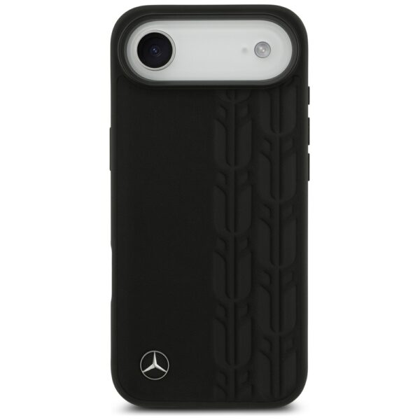 Original Case MERCEDES Leather Laurel Leaves MagSafe for Iphone 17 Air black