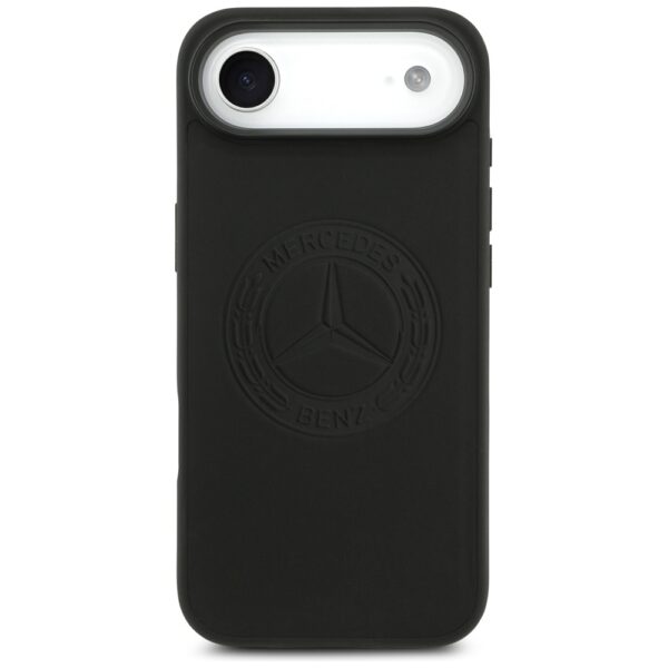 Original Case MERCEDES Leather Vintage Logo MagSafe for Iphone 17 Air black