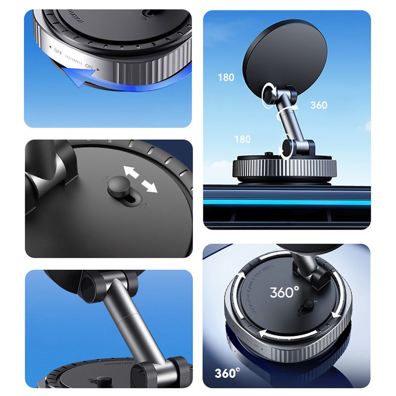 Rock Car holder QS6 vacuum magnetic black