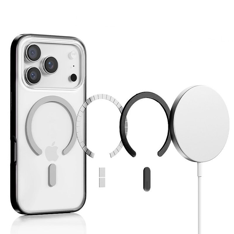 Rock Crystal Armor Series Magnetic Case for Iphone 17 Pro black