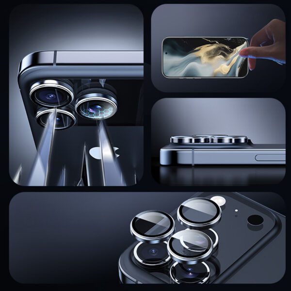 Rock Tempered glass Pure Series Camera Lens on camera for Iphone 17 Pro/17 Pro Max (lens 3 pieces) grey