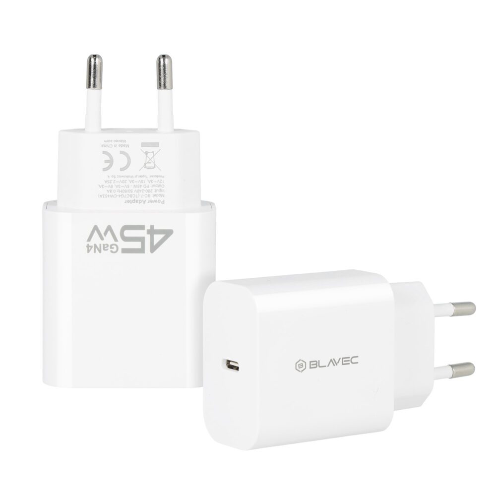 Blavec Wall charger BC-7 GaN4 - Type C - PD QC 45W 3A (TCBC7G4-CW453A) white