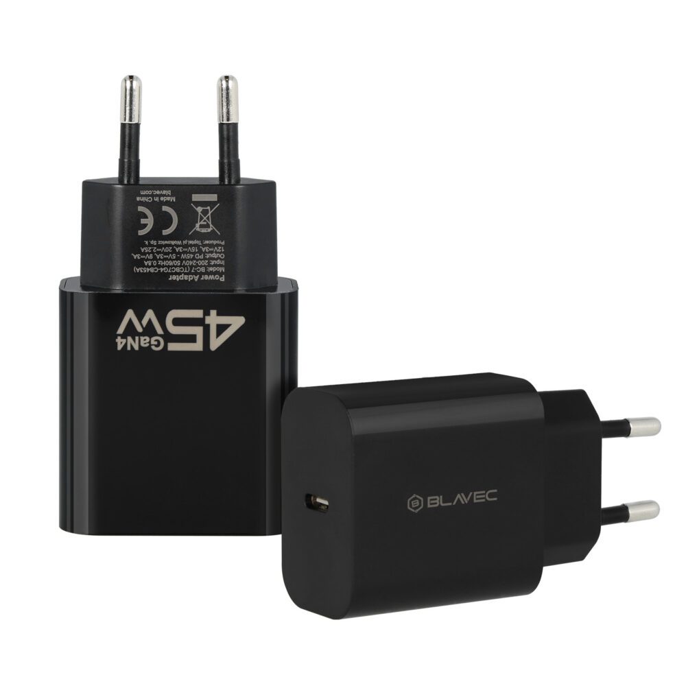 Blavec Wall charger BC-7 GaN4 - Type C - PD QC 45W 3A (TCBC7G4-CB453A) black