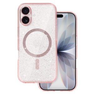 Glitter Magsafe Case for Iphone 17 pink clear