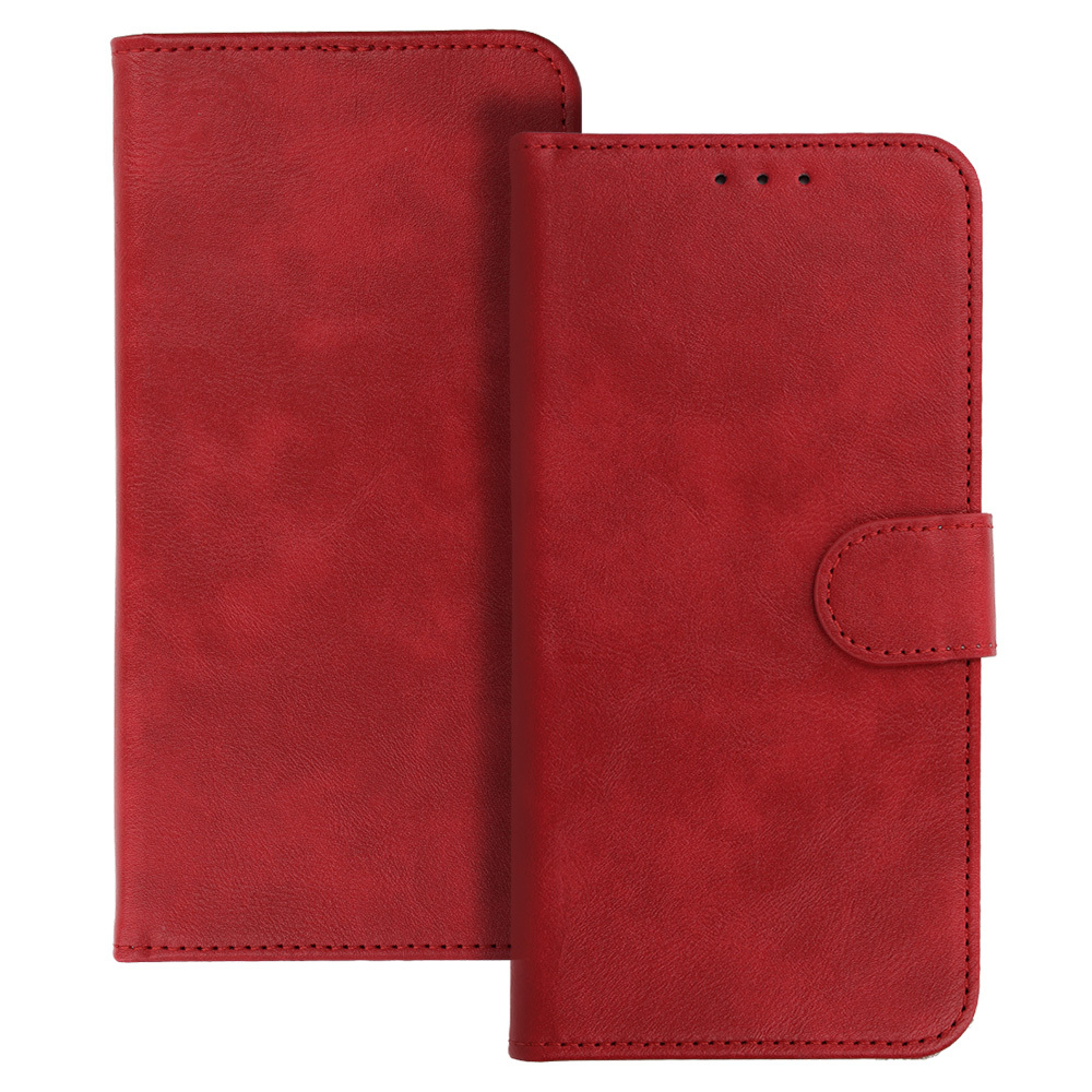 COMMON Universal Book Case (SIZE L) for Iphone 6 Plus/7 Plus/8 Plus/Xs Max/11 Pro Max/Samsung S20 FE/S21 FE/S10 Plus/A10/A32/A54/Xiaomi 12 Lite/Huawei P30 Pro red