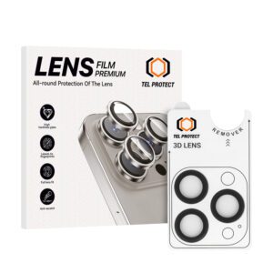 product-103361 Tempered glass Tel Protect 3D Lens on camera for Iphone 17 Pro/17 Pro Max black (lens 3 pieces)