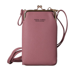 Knitted bag for phone design 2 pink