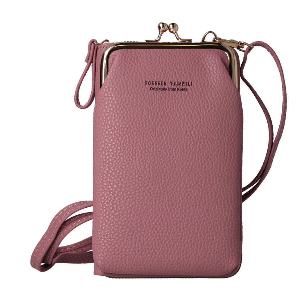 Knitted bag for phone design 2 pink