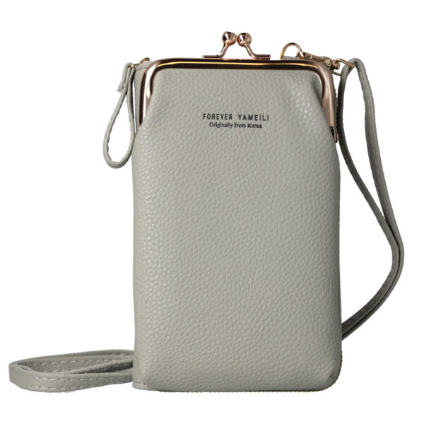 Knitted bag for phone design 2 grey