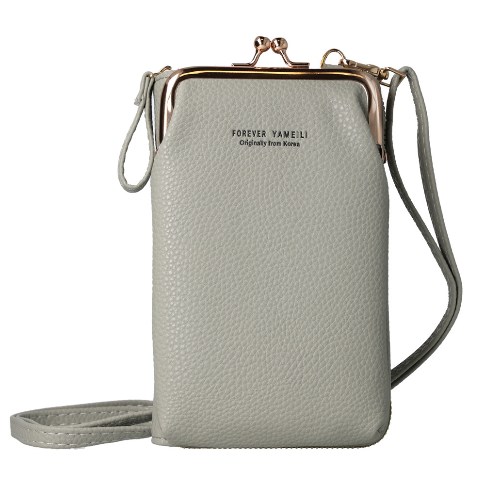 Knitted bag for phone design 2 grey