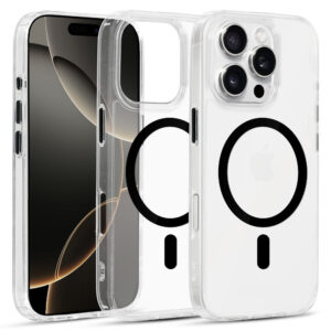 Glossy Magsafe Clear Case do Iphone 16 Pro Max black