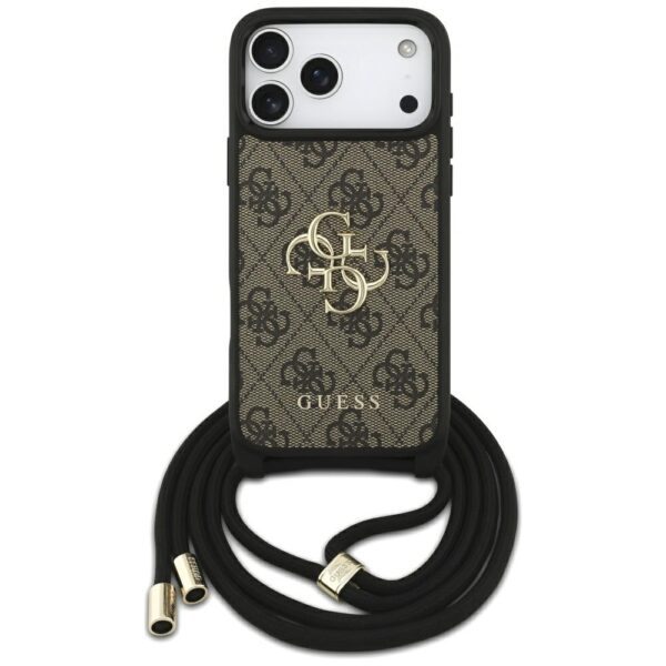Original Case GUESS 4G Big Logo Cord Stap Crossbody for Iphone 17 Pro Max brown