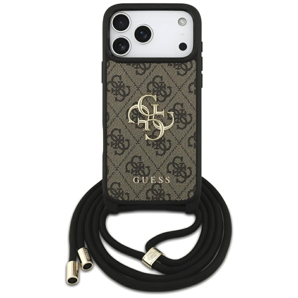 Original Case GUESS 4G Big Logo Cord Stap Crossbody for Iphone 17 Pro Max brown