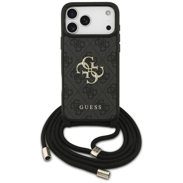 Original Case GUESS 4G Big Logo Cord Stap Crossbody for Iphone 17 Pro Max black