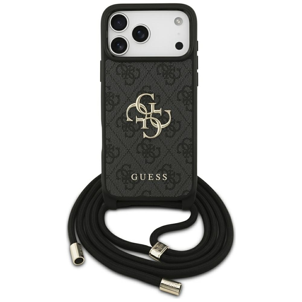 Original Case GUESS 4G Big Logo Cord Stap Crossbody for Iphone 17 Pro Max black